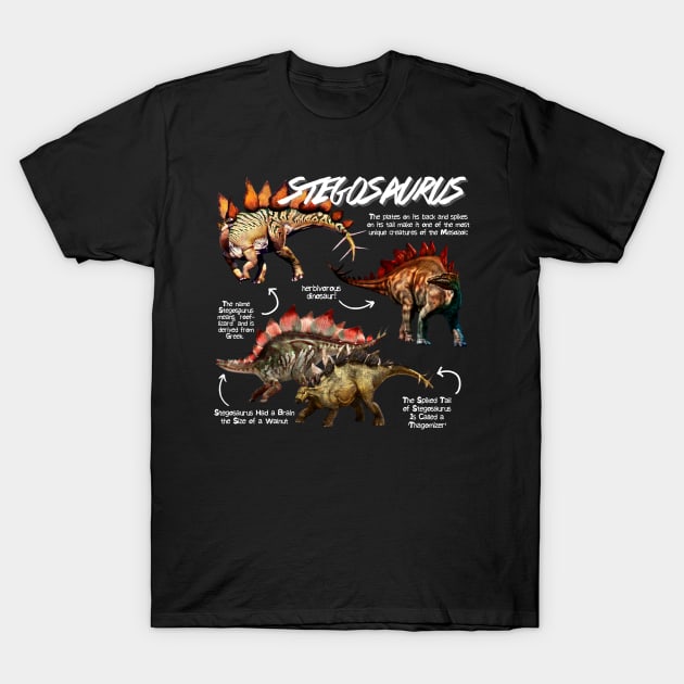 Stegosaurus Fun Facts T-Shirt by Animal Facts and Trivias